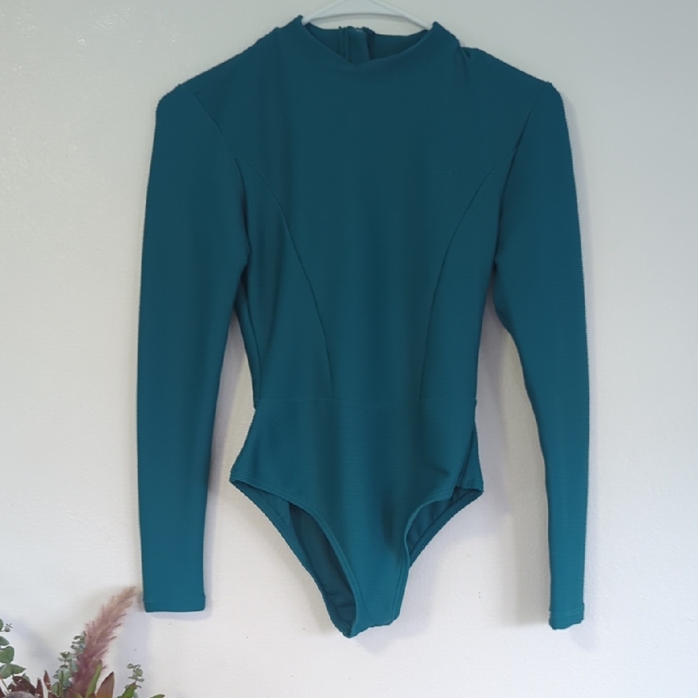 Billabong Blue High Neck Long Sleeve Bodysuit